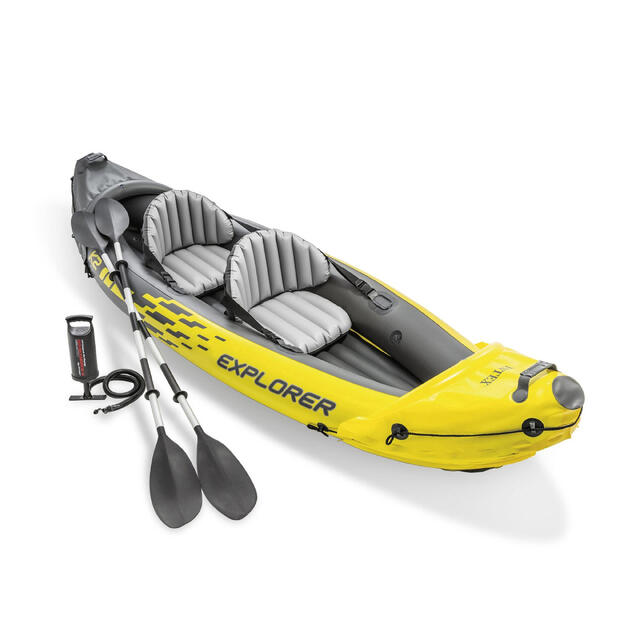 Kayak hinchable INTEX Explorer K2 con 2 remos - 312x91x51 cm