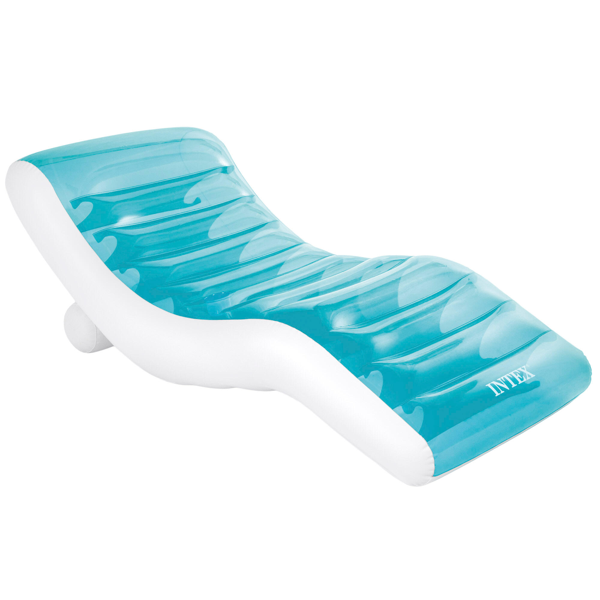 Espreguiçadeira de piscina inflável premium azul 99x191 cm intex