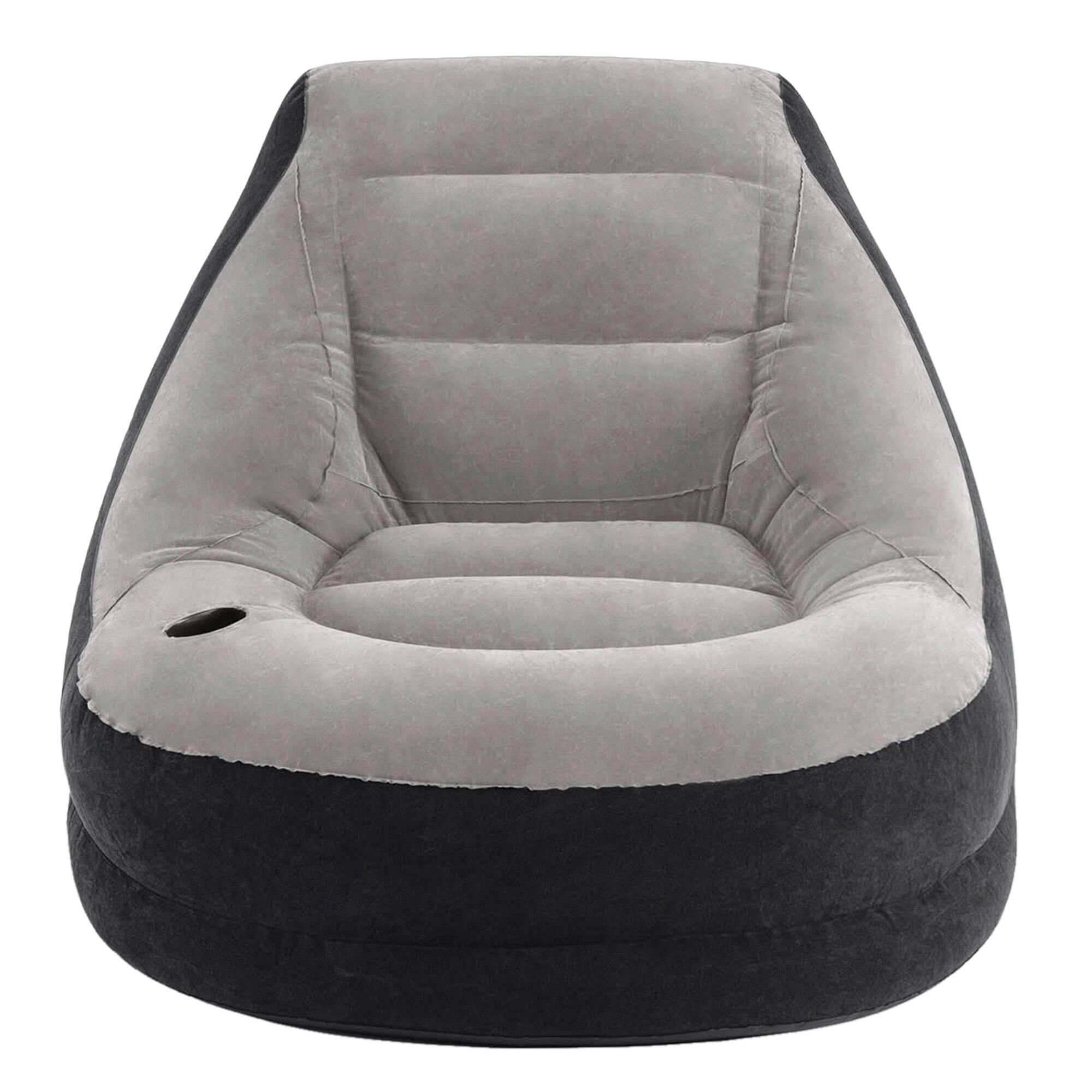 Sofá+puff insufláveis intex 99x130x76 64x28 cm - cinzento 3/7