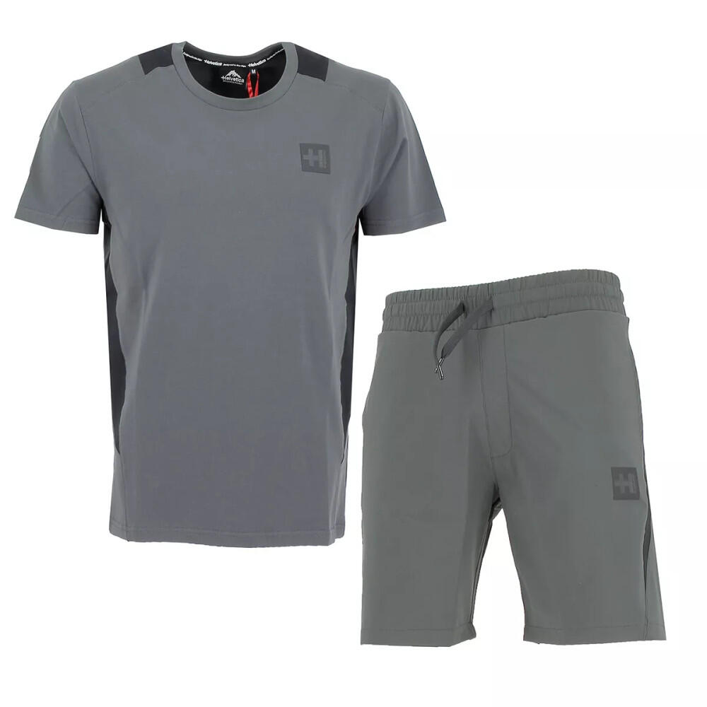 Helvetica - Ensemble Short Tee Shirt Helvetica 40 Lacage - Coffret Textile - Gris - 48 Xl - Decathlon