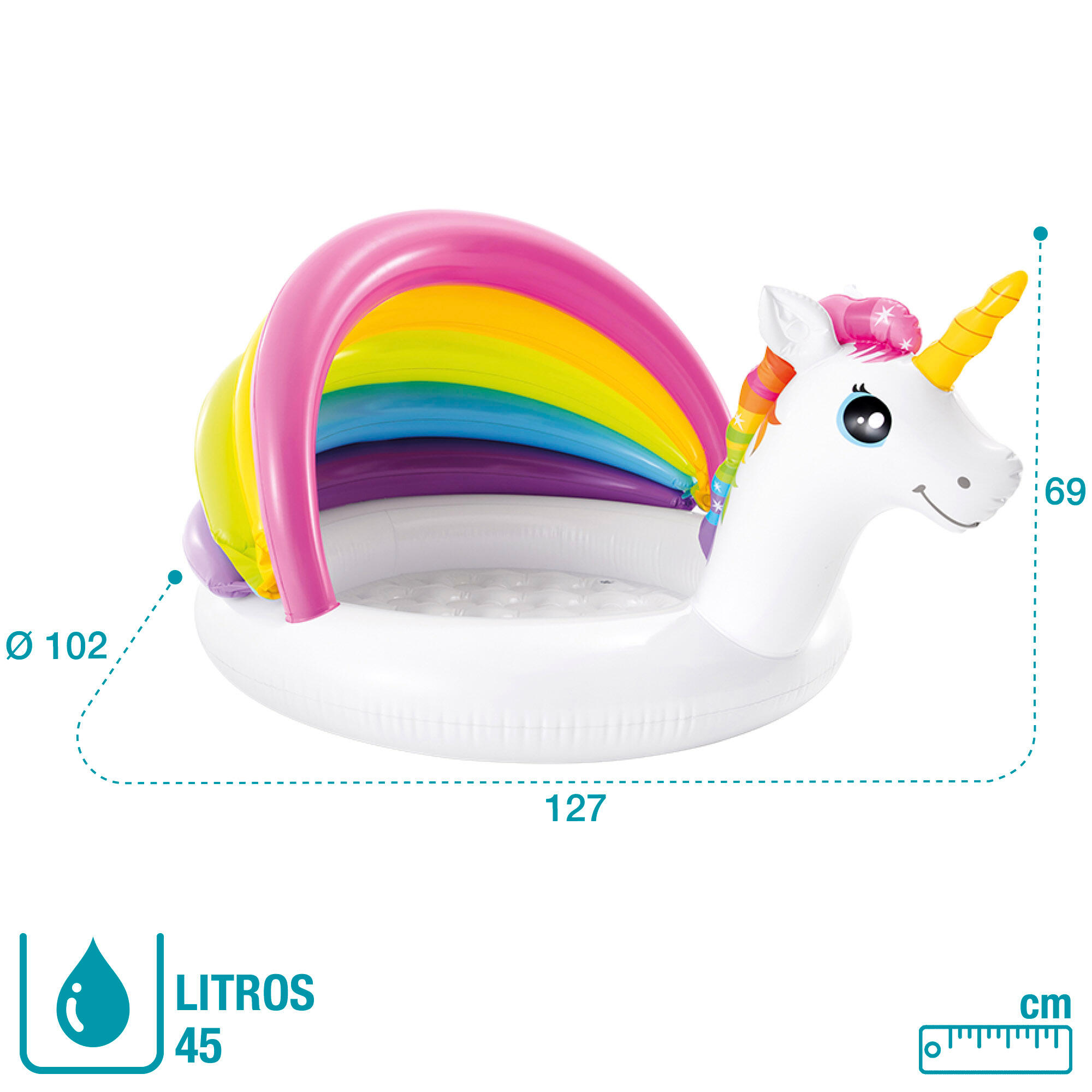 Baby zwembad unicorn 127x69 cm 5/5