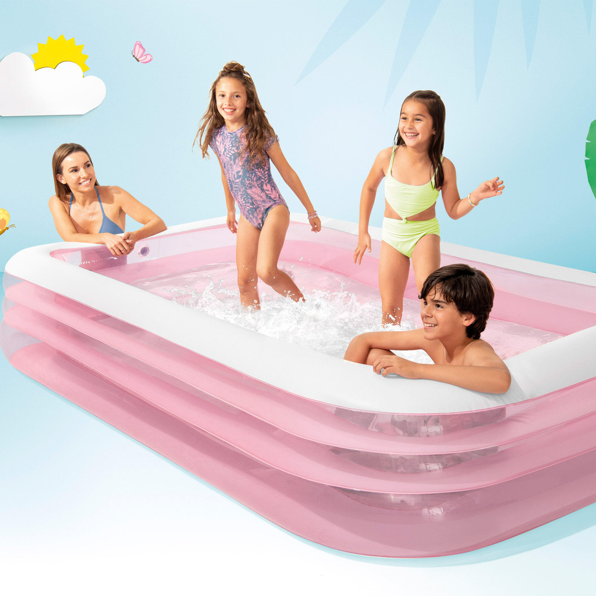 Intex Opblaasbaar zwembad pink 305x183x56 cm 7/7