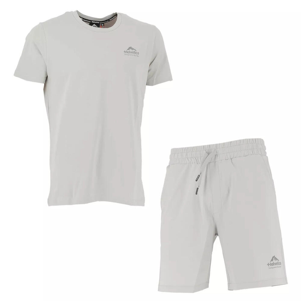 Helvetica - Ensemble Short Tee Shirt Helvetica 40 Bilcon - Coffret Textile - Gris - 36 Xs - Decathlon