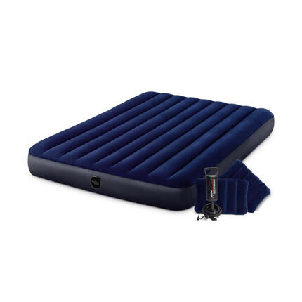 Materac dmuchany dwuosobowy z pompką i poduszkami 203x152x25 cm Intex 64765