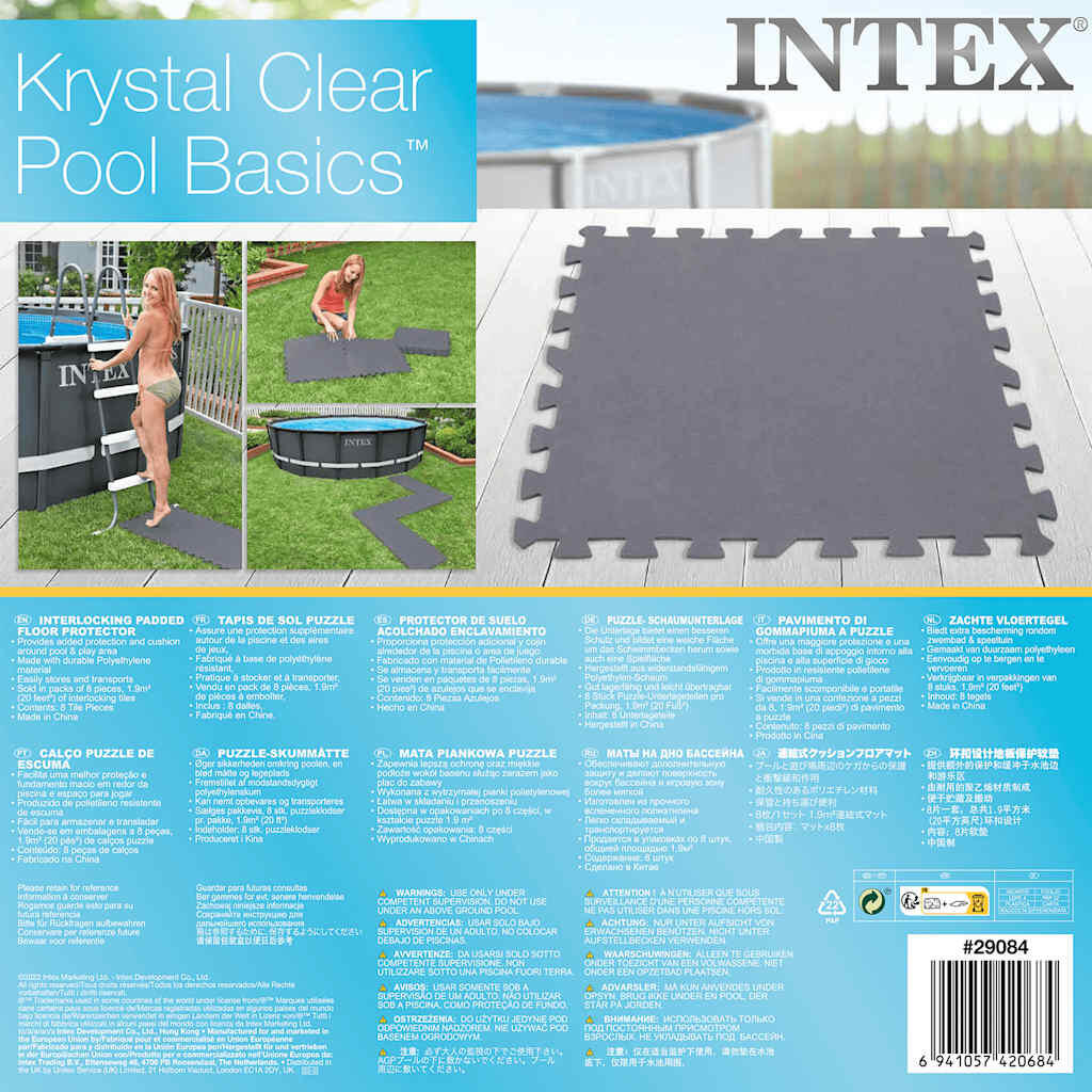 Intex Protetor de chão almofadado de encaixar 8 pcs 50x50x0,5cm 1,9m² 5/5