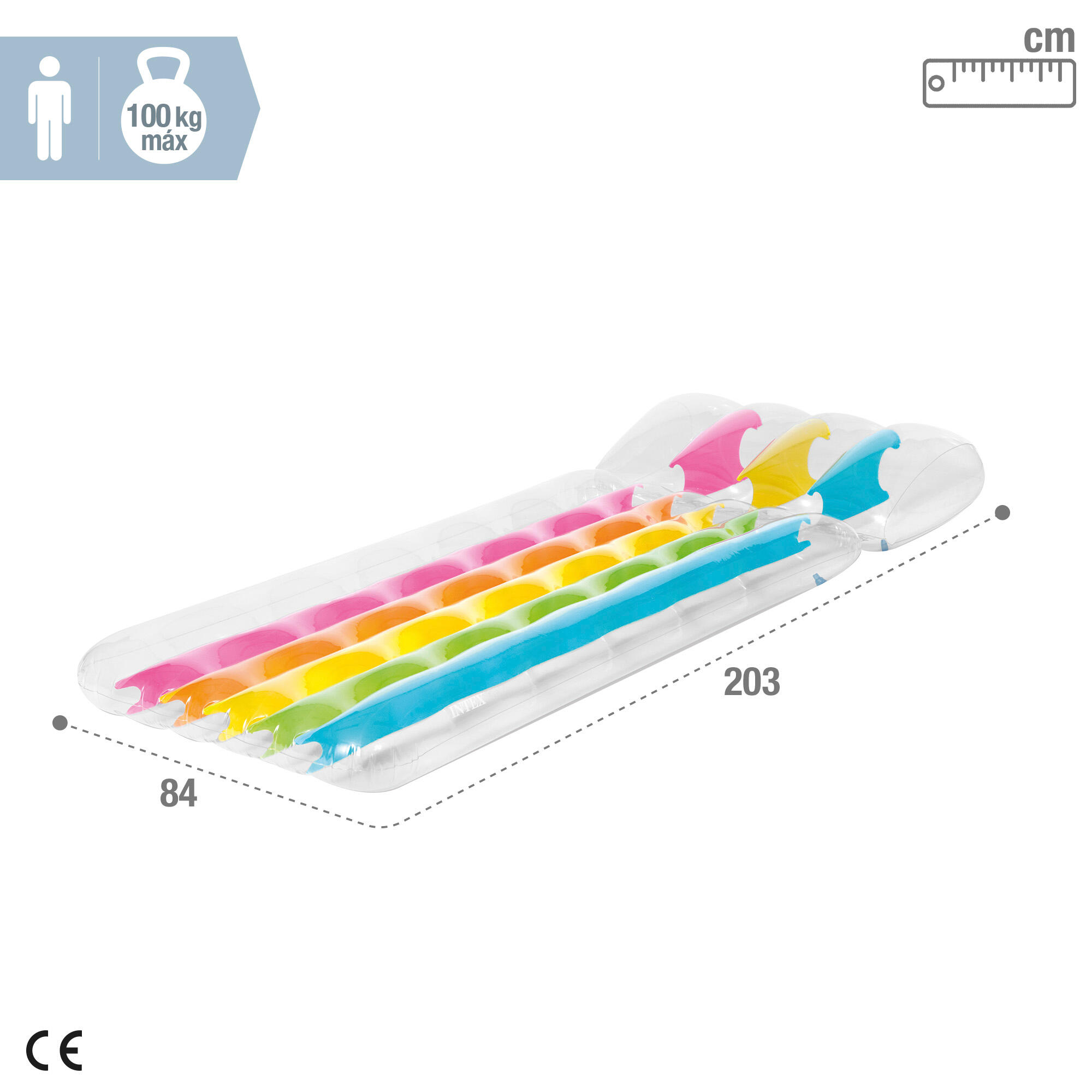 Matelas gonflable Intex Rainbow Multicolore 4/7