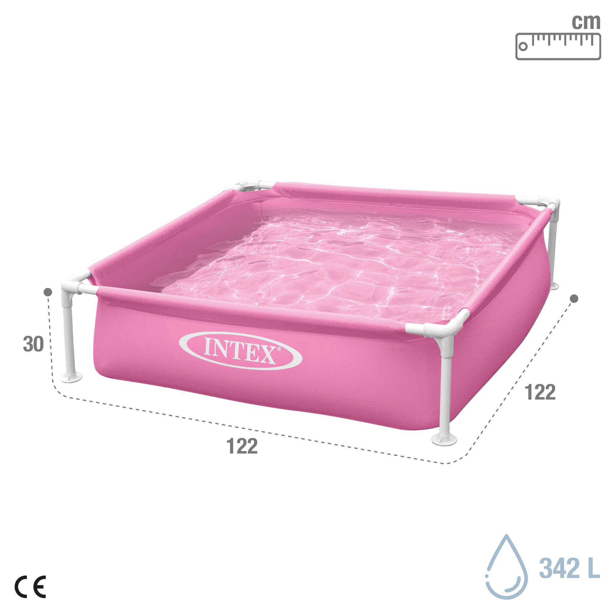 Intex 57172NP - Piscina Mini Frame Rosa, 122x122x30 cm 4/7