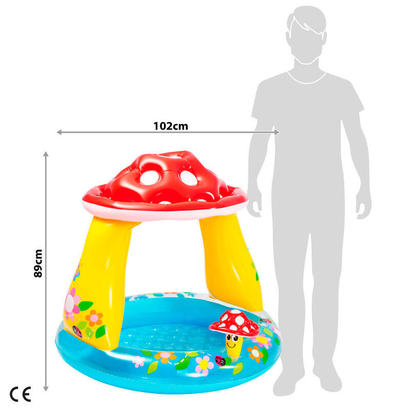 Piscina insuflável Intex cogumelo & guarda-sol 102x102x89 cm - 45 l