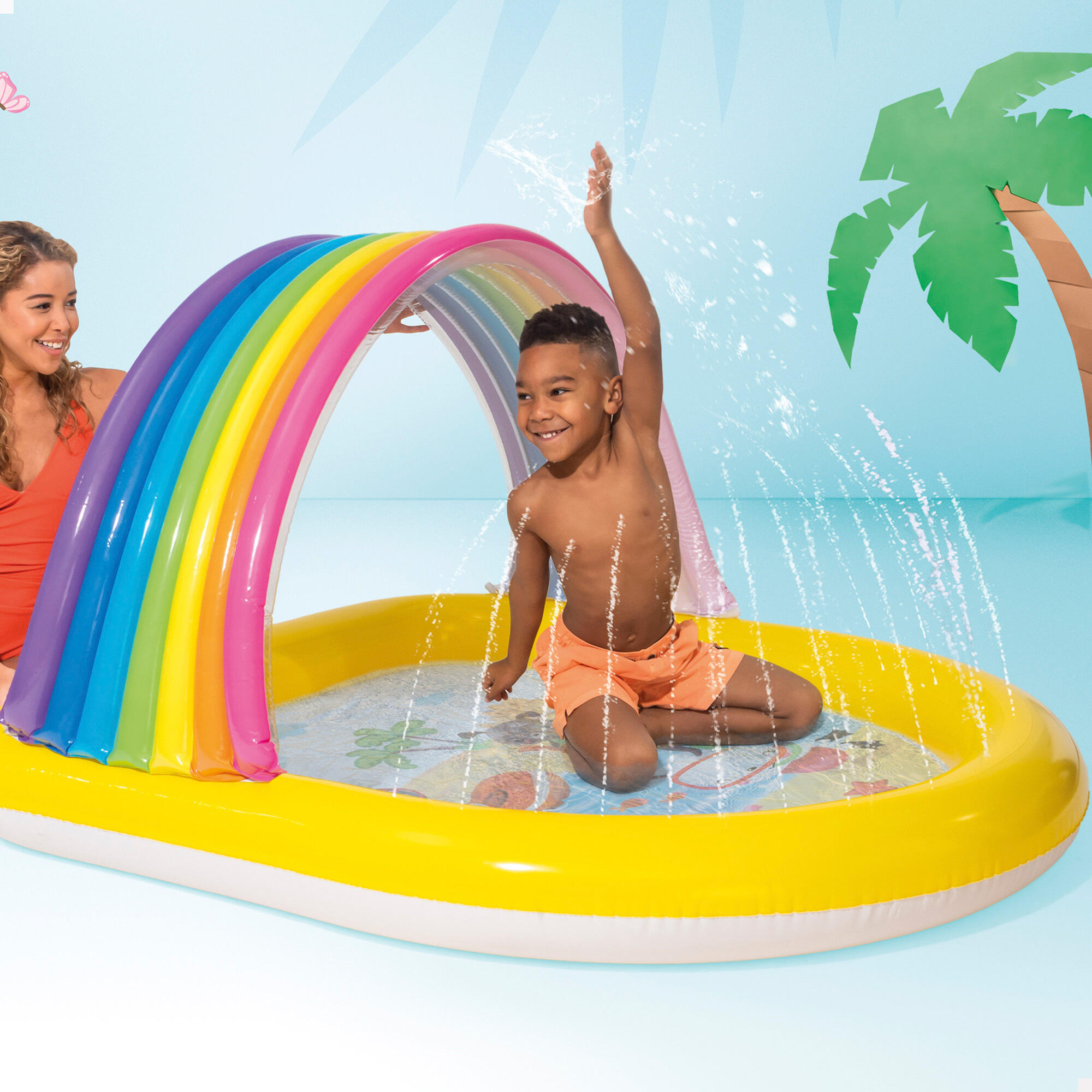Intex 57156NP - Piscina Baby Arcobaleno con Spruzzino, 147x130x86 cm 4/4