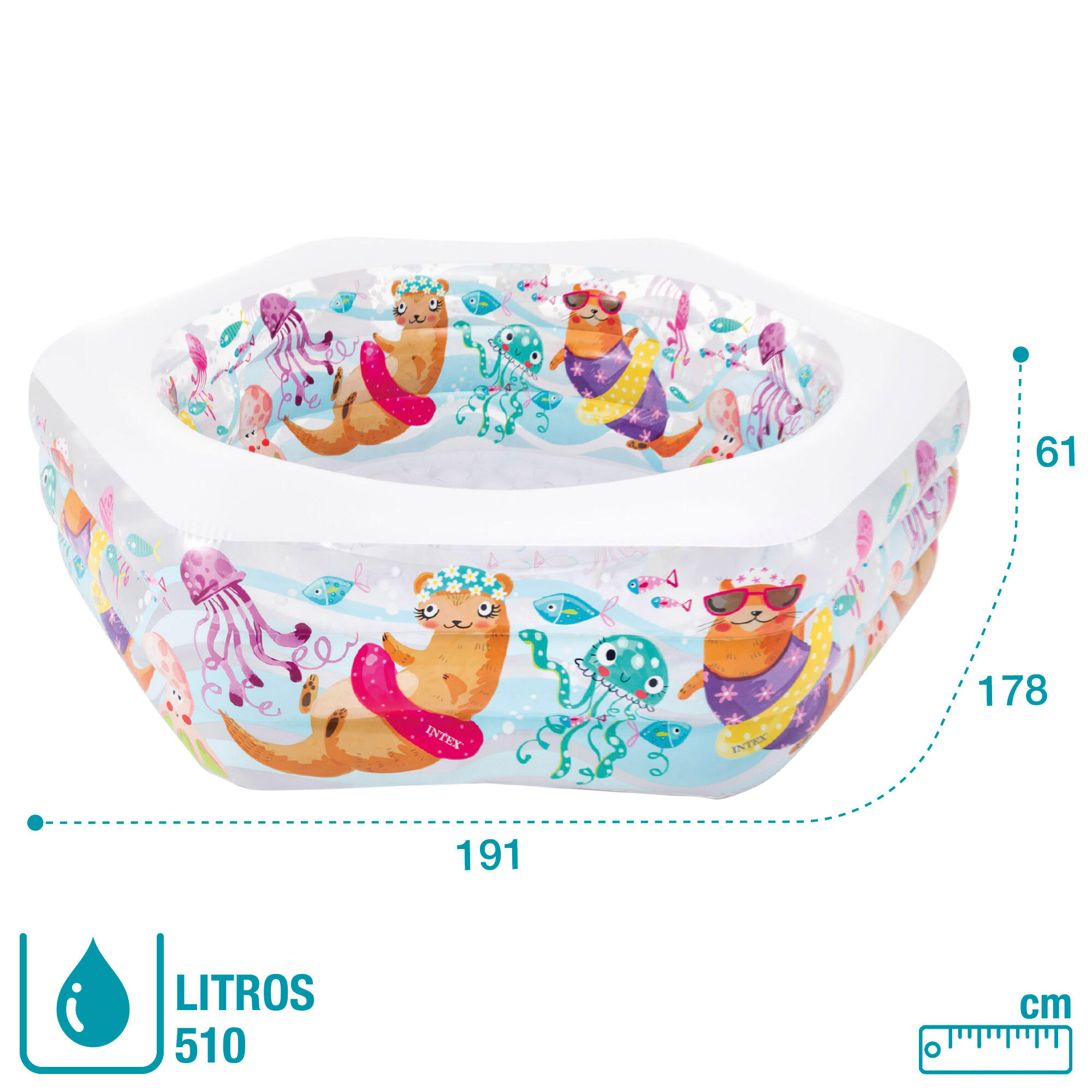 191 x 178 x 61 cm Intex Kinderbecken Happy Otter 6/7
