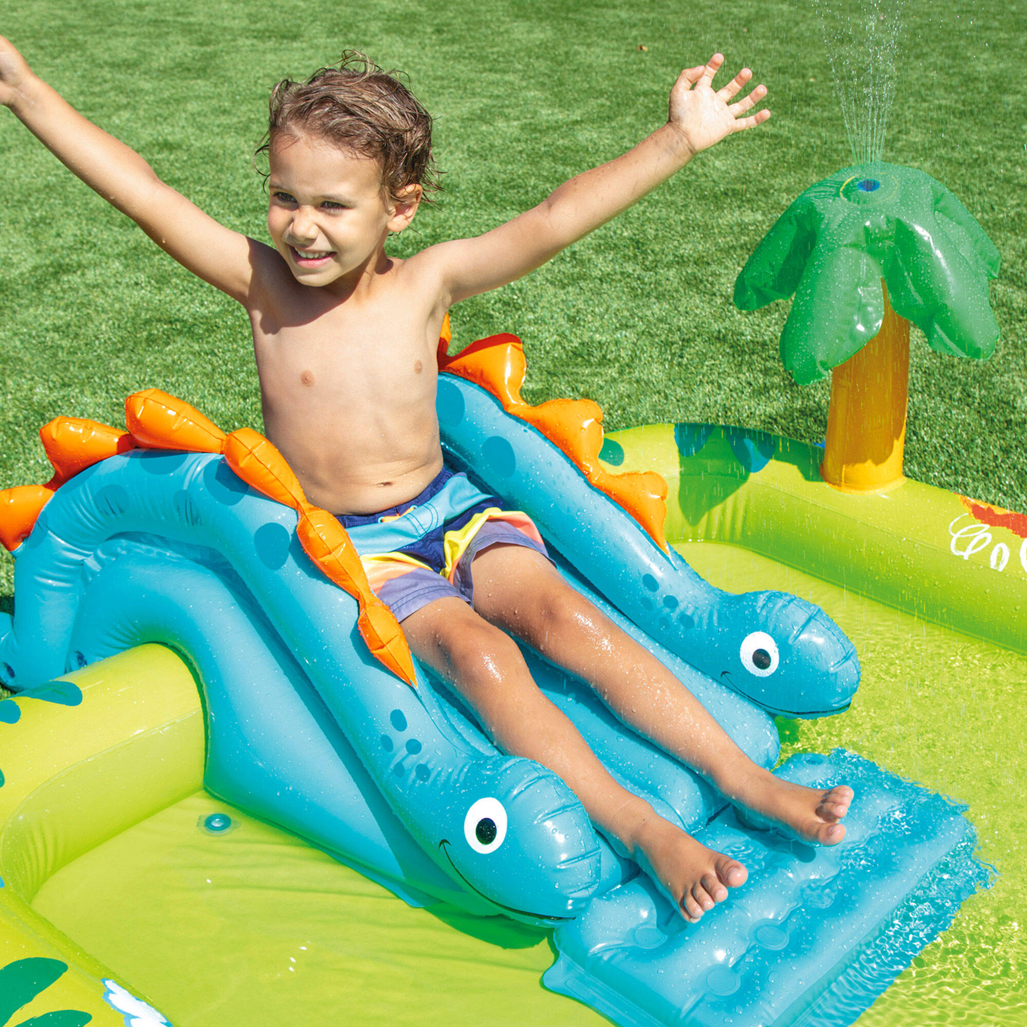 Centro de juegos de dinosaurios tobogán y ducha Intex 191x152x58 cm 7/7