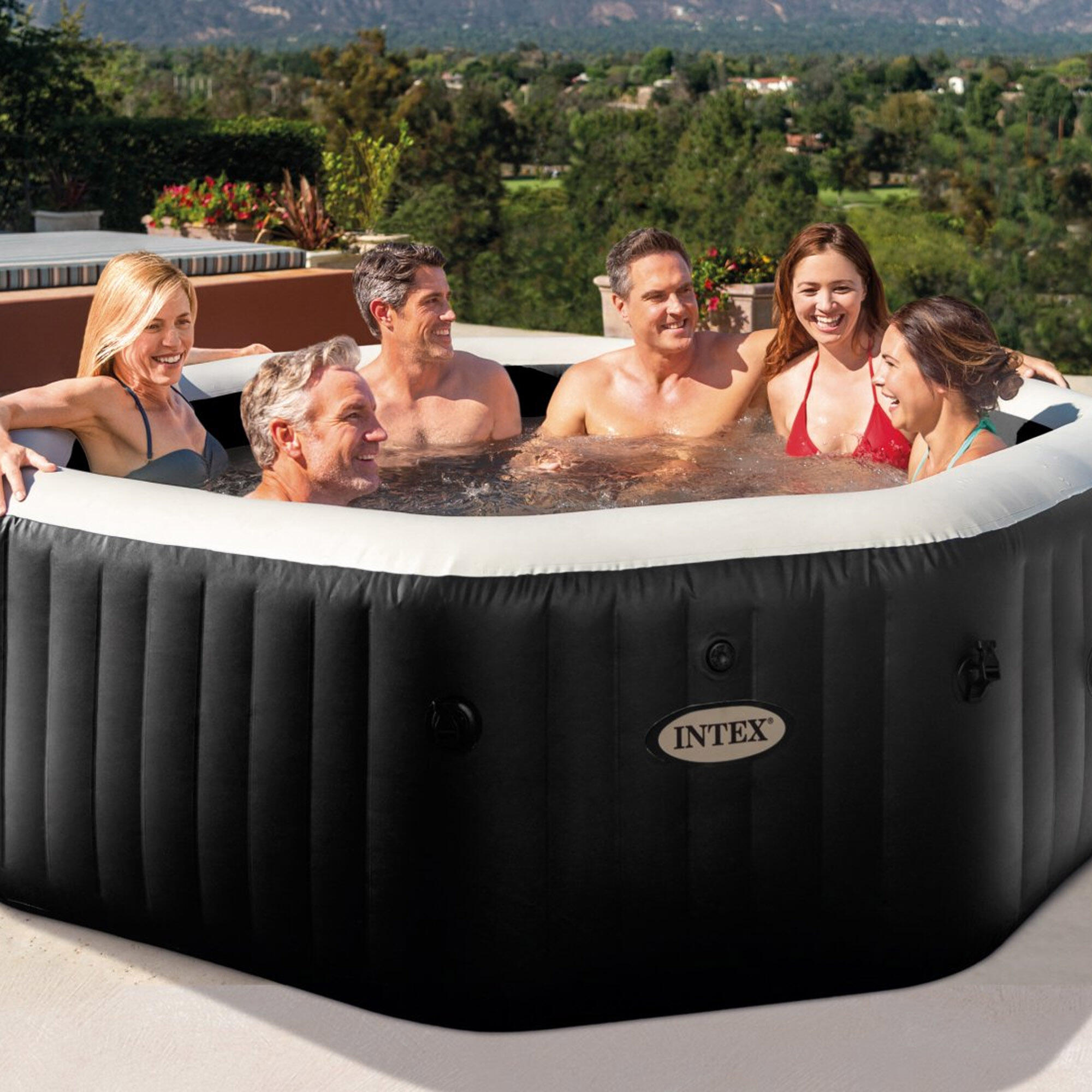 Intex PureSpa Jet & Bubble Deluxe Carbone 6 persoons - WiFi 3/7