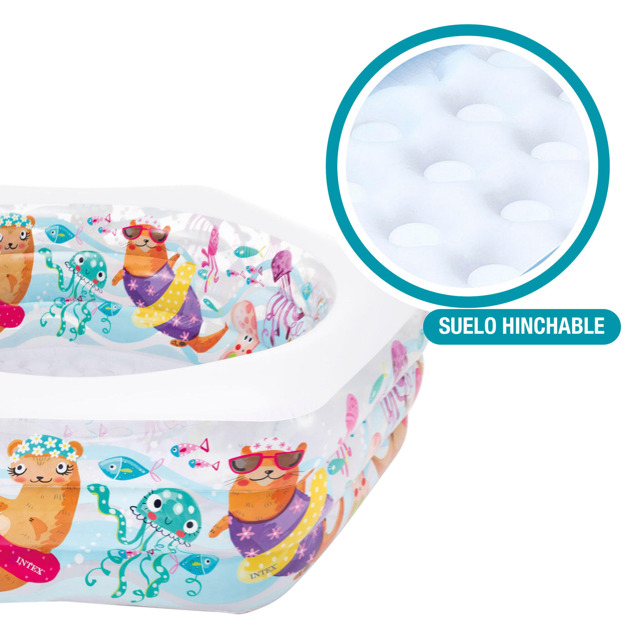 191 x 178 x 61 cm Intex Kinderbecken Happy Otter 3/7