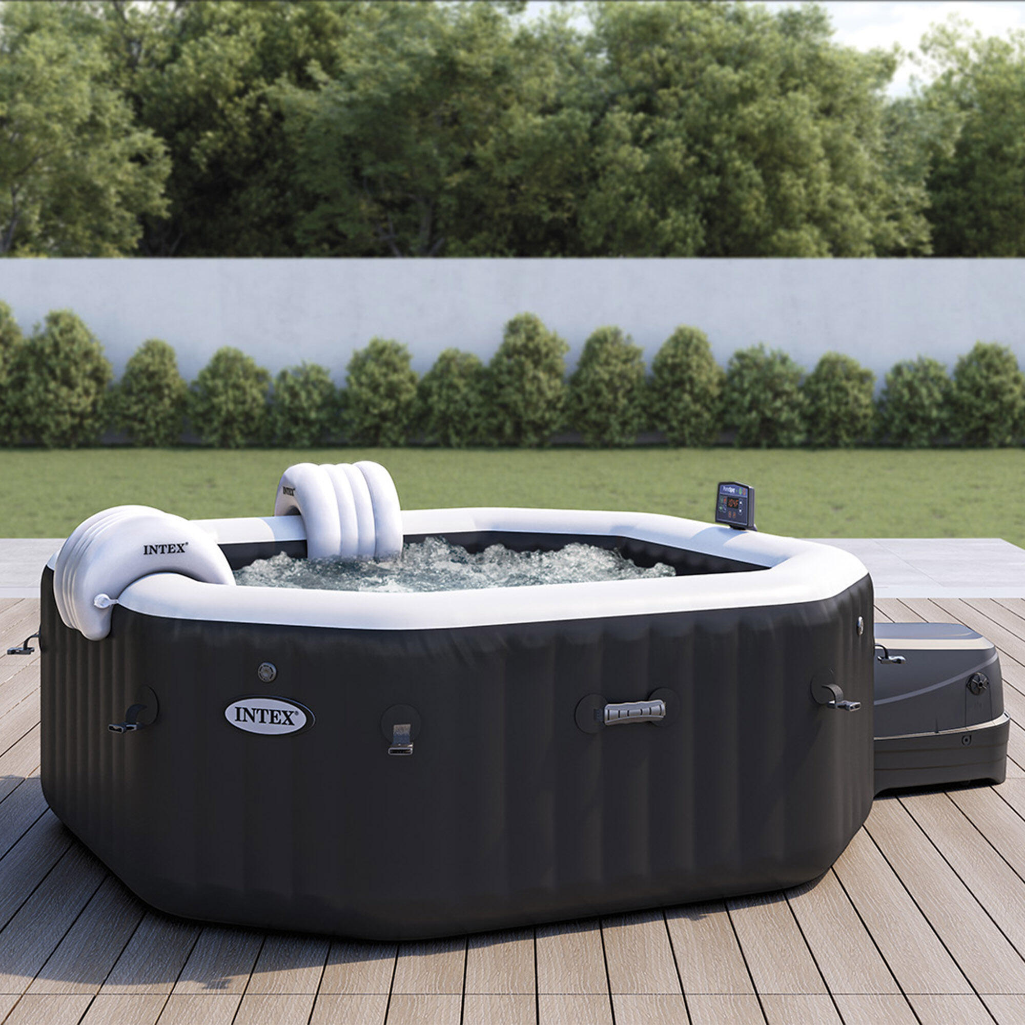 Intex PureSpa Jet & Bubble Deluxe Carbone 6 persoons - WiFi 4/7