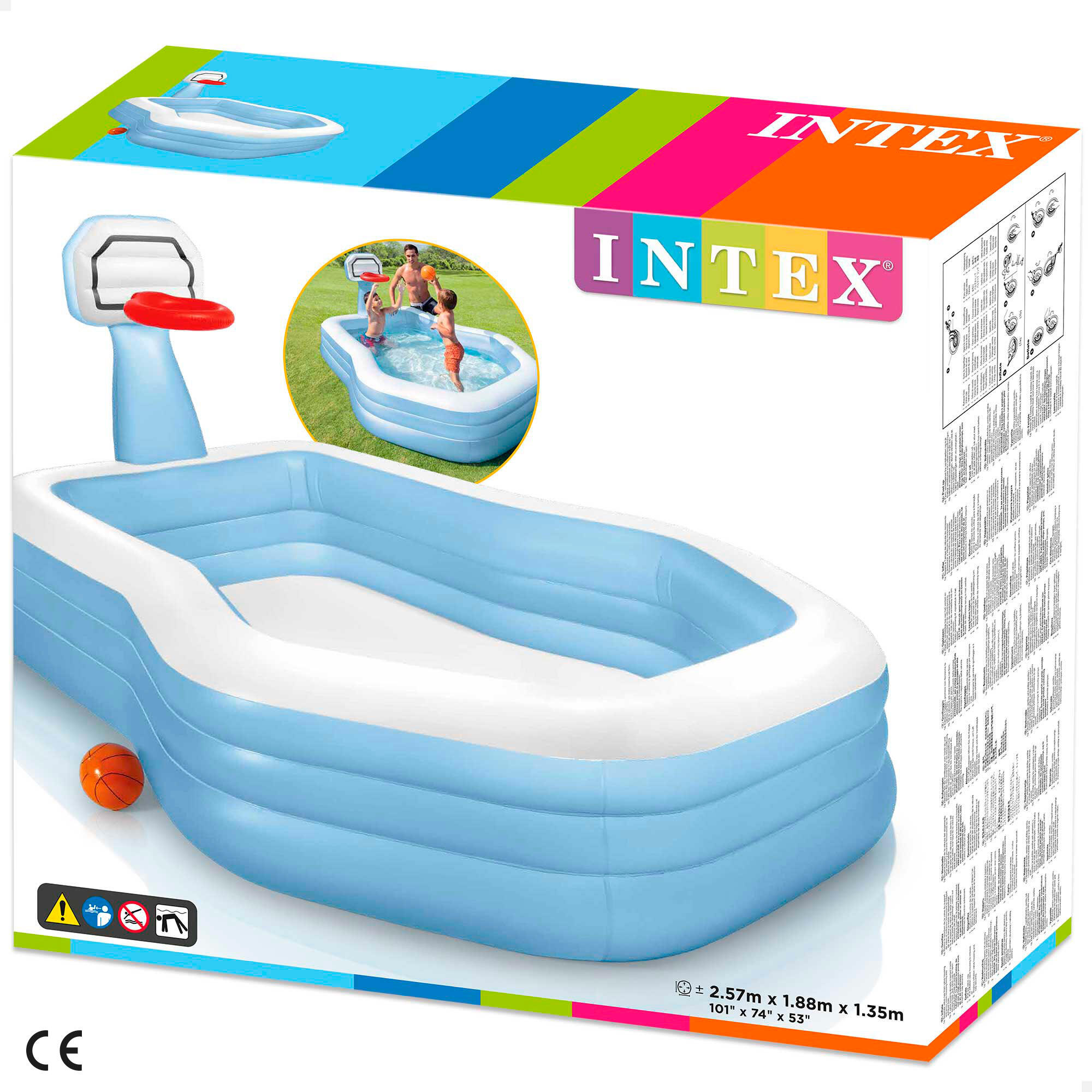 257 x 188 x 130 cm Intex Shootin' Hoops Familiezwembad 4/5