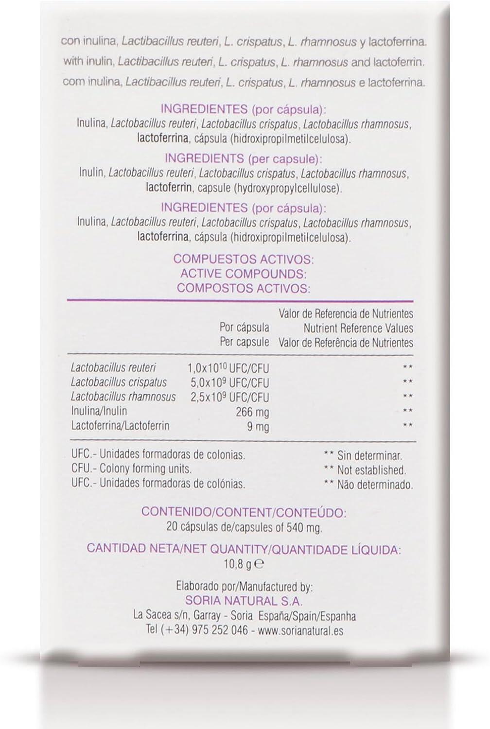 Probicand Flora Íntima con Probióticos, Inulina y Lactoferrina - 20 Caps. 7/7