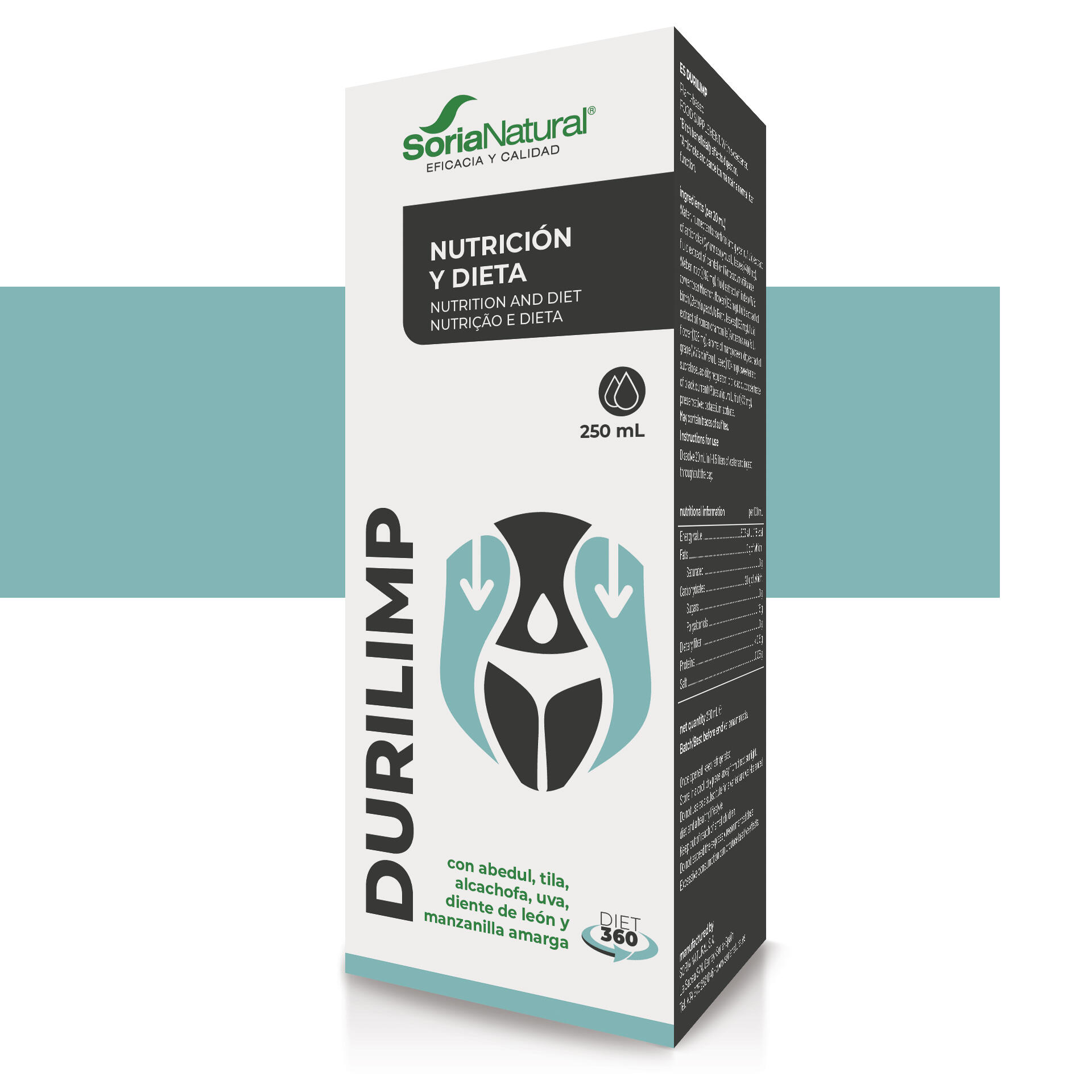 Durilimp Drenante Detox con Alcachofa, Diente de León y Uva - 250 ml 1/6