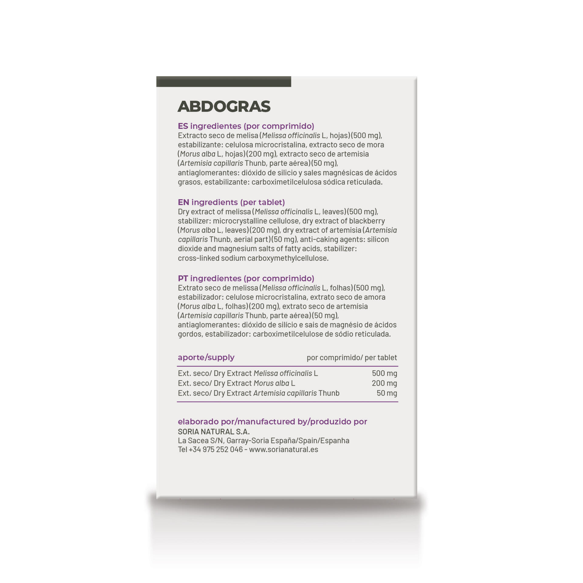 Abdográs Reductor Natural de Grasa Abdominal y Visceral - 28 Comprimidos 4/6