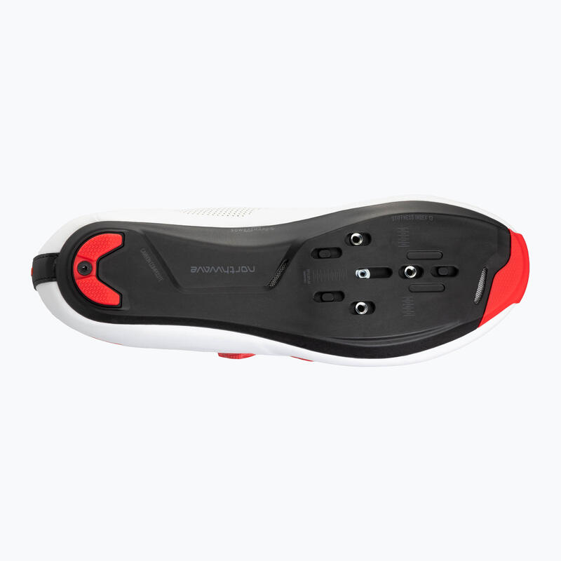 Pantofi ciclism sosea - Revolution - White | Red Fluo