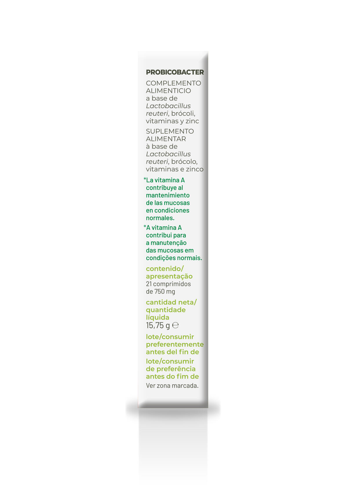 Probicobacter Probiótico Natural con Pylopass® y Zinc para Estómago - 21 Comp. 4/5