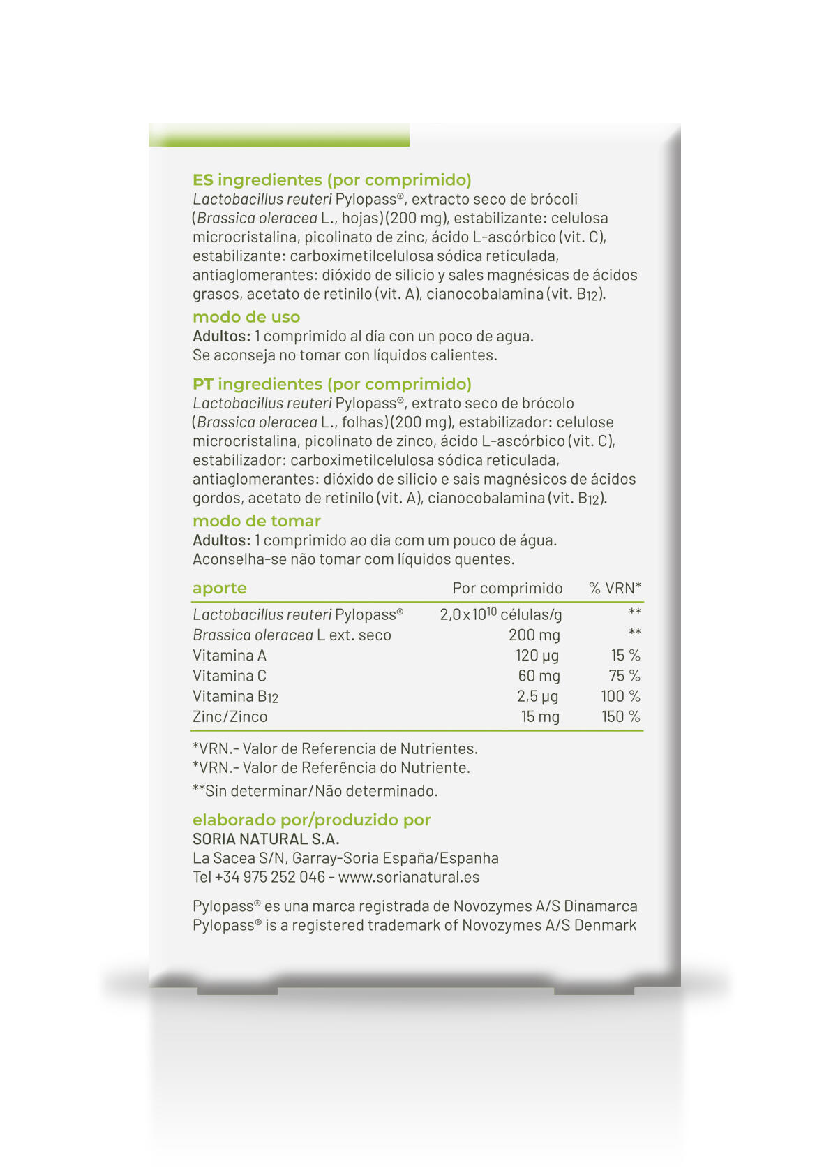 Probicobacter Probiótico Natural con Pylopass® y Zinc para Estómago - 21 Comp. 5/5