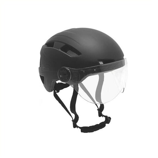 Kask Speed Pedelec z wizjerem – matowy czarny kask rowerowy