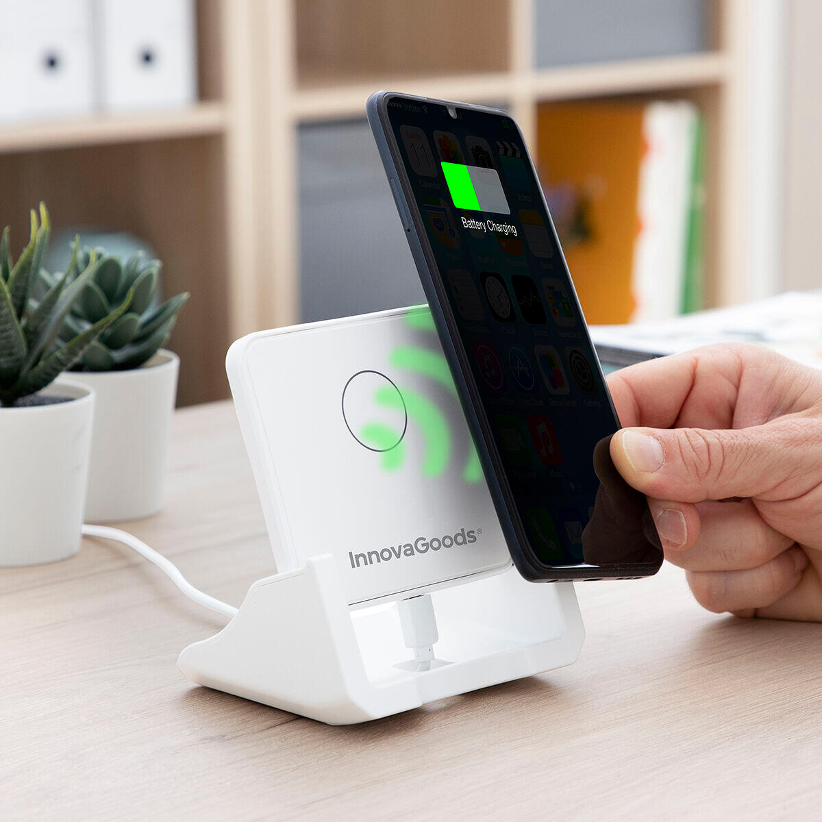Multi-position Wireless Charger with Support Base InnovaGoods POMCHAR 2/5