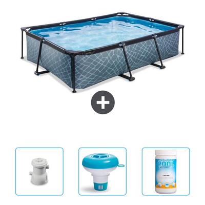 Zwembad rechthoekig - 300x200x65 cm + accessoires cb77