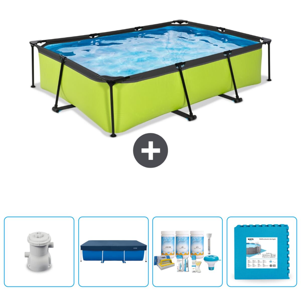 EXIT TOYS Zwembad Rechthoekig - 300x200x65 cm + Accessoires CB60