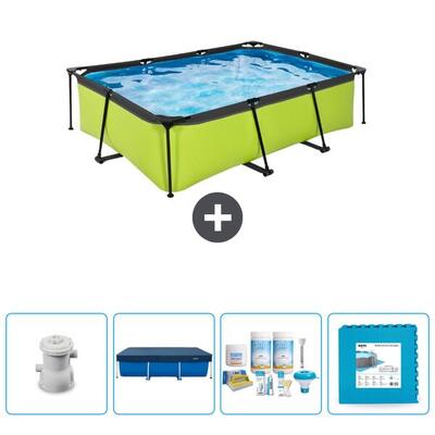 Zwembad rechthoekig - 220x150x65 cm + accessoires cb2
