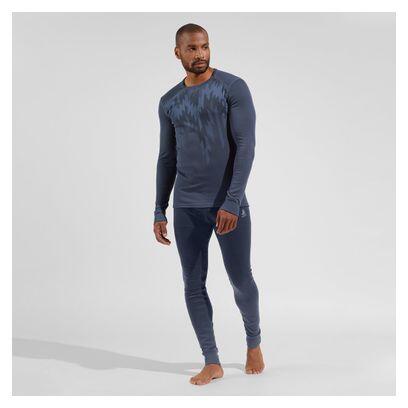 Base Layer Odlo Active Warm Print Bleu 3/5