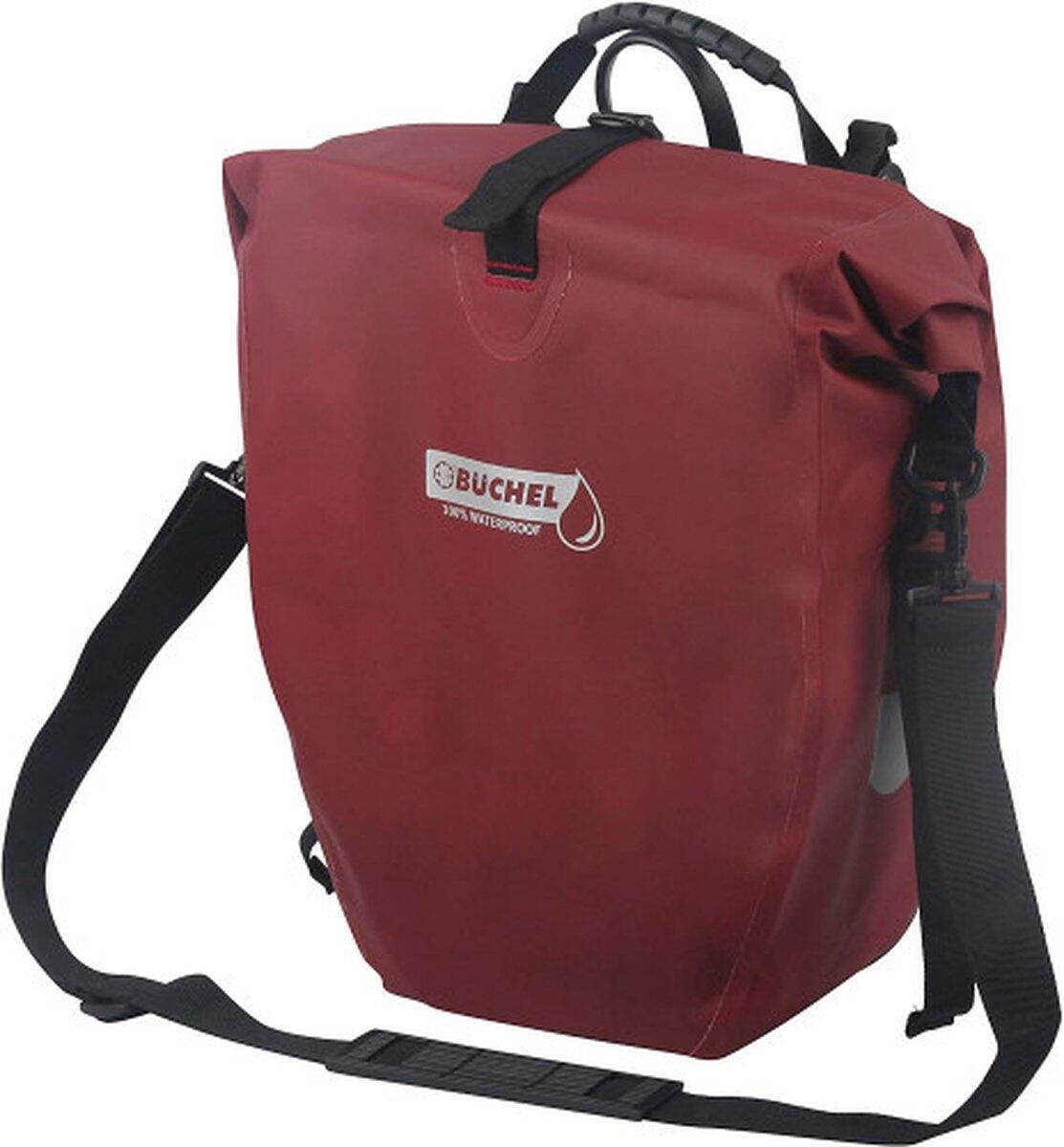 Büchel Luxe Pakaftas / Enkele fietstas - Donkerrood - 25.4L 1/4