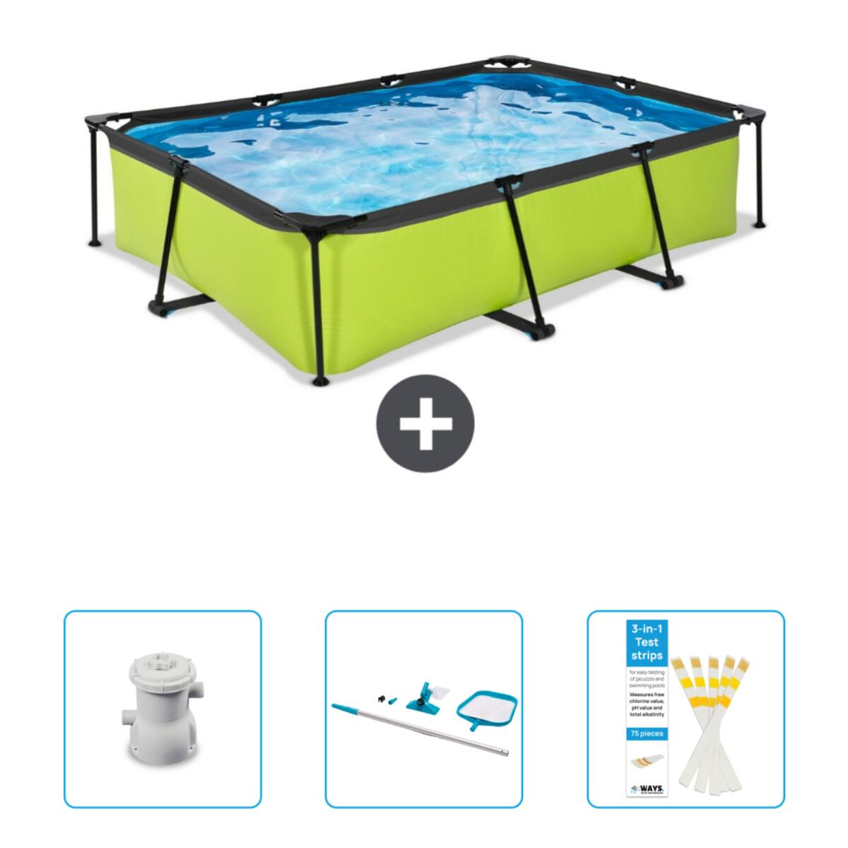 EXIT TOYS Zwembad Rechthoekig - 300x200x65 cm + Accessoires CB82