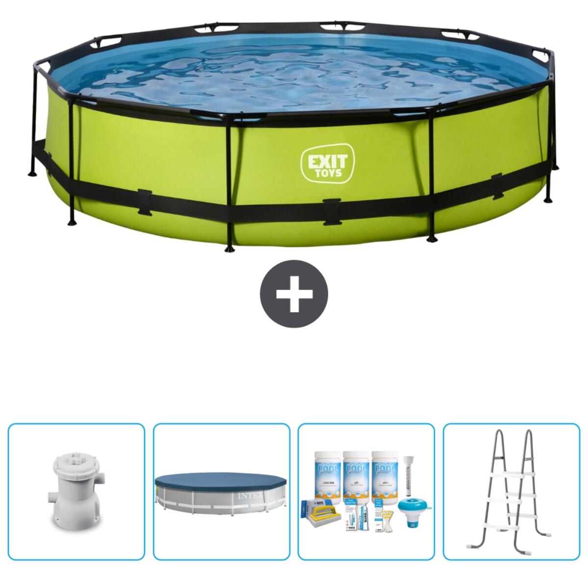 EXIT TOYS Zwembad Rond - 360x76 cm + Accessoires CB20