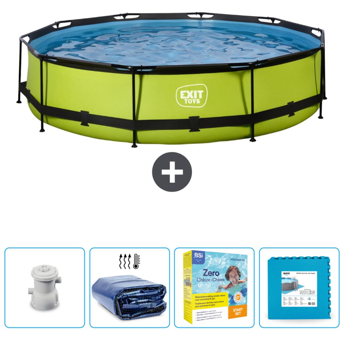 EXIT TOYS Zwembad Rond - 360x76 cm + Accessoires CB23