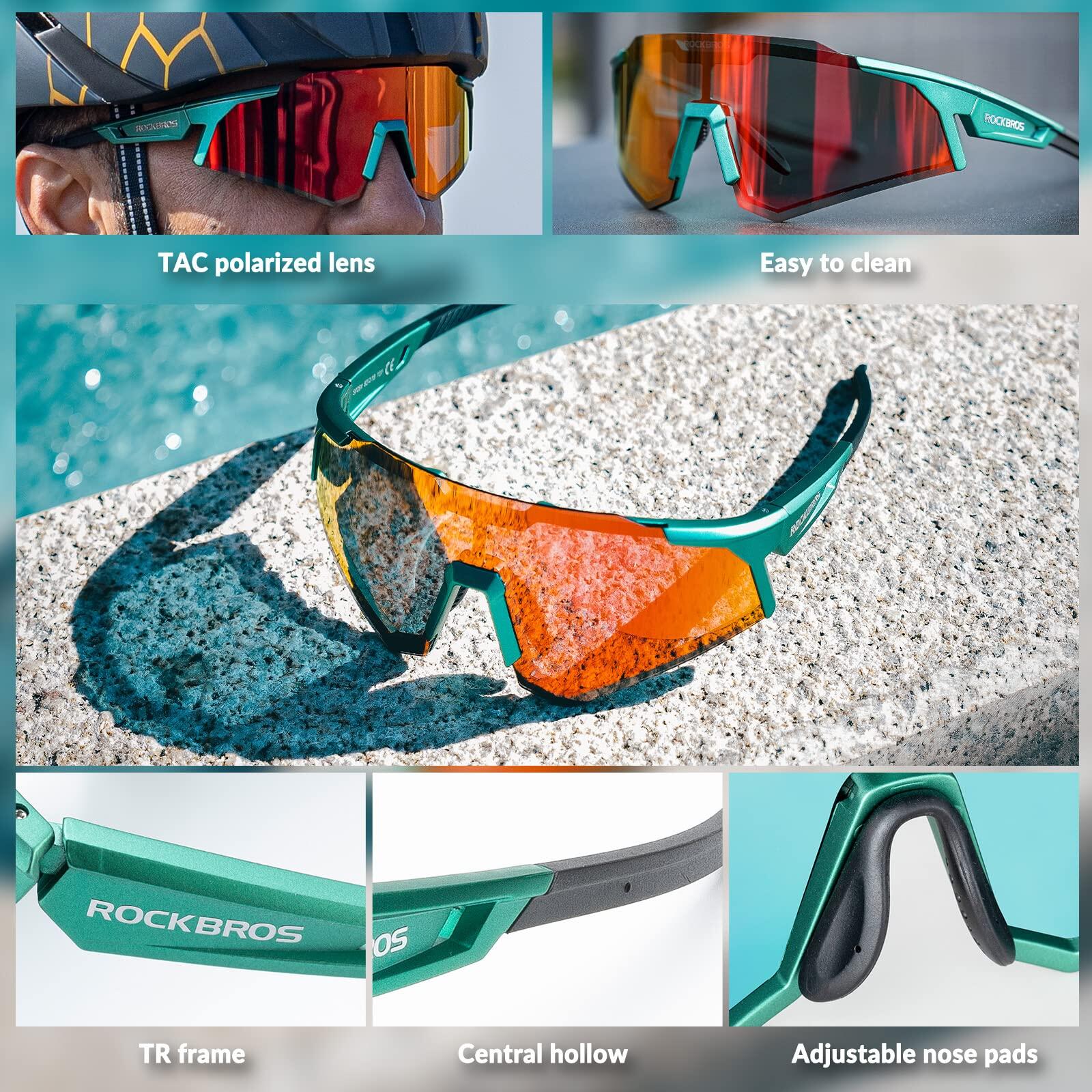 ROCKBROS Lunettes Polarisées de Cyclisme Homme Femme Coupe-Vent Lunettes de VTT 4/6