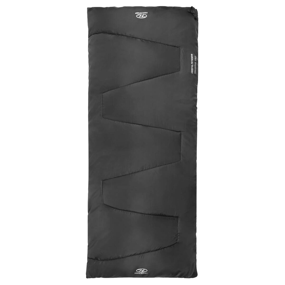 HIGHLANDER Saco de dormir para caminhada/acampamento/bivaque SLEEPLINE - 2 estações - Preto