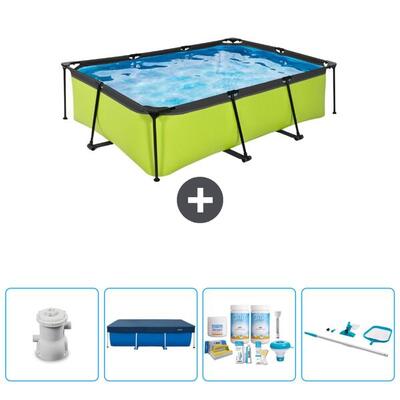 Zwembad rechthoekig - 220x150x65 cm + accessoires cb65