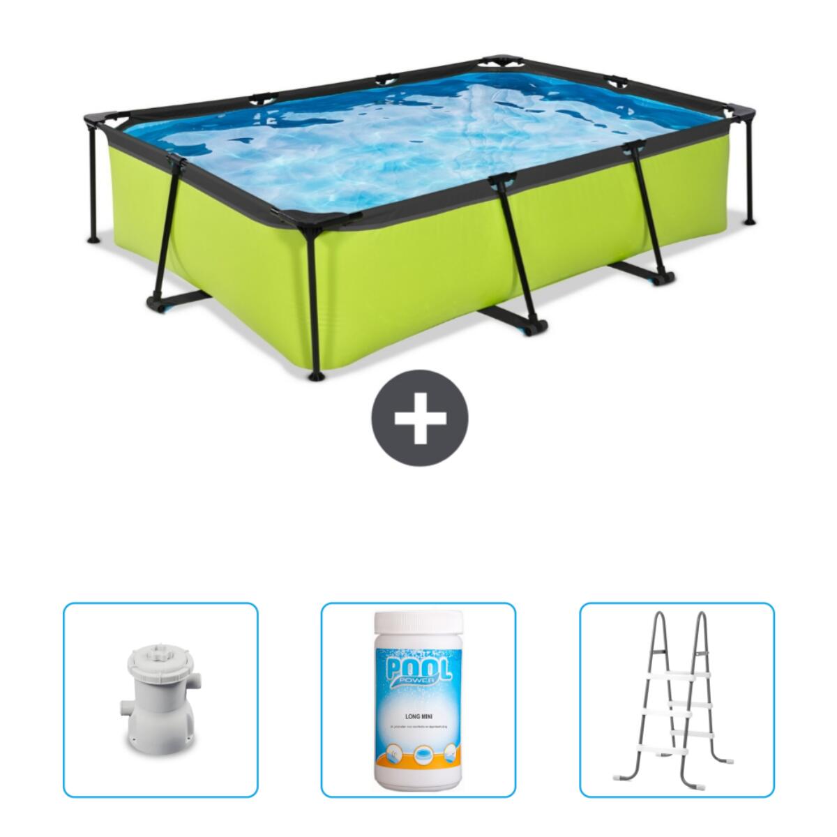 EXIT TOYS Zwembad Rechthoekig - 300x200x65 cm + Accessoires CB84