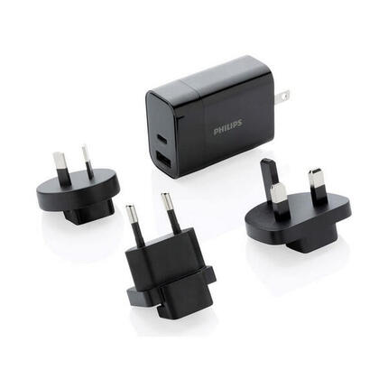 Adaptateur Prise Universelle de Voyage Philips Noir