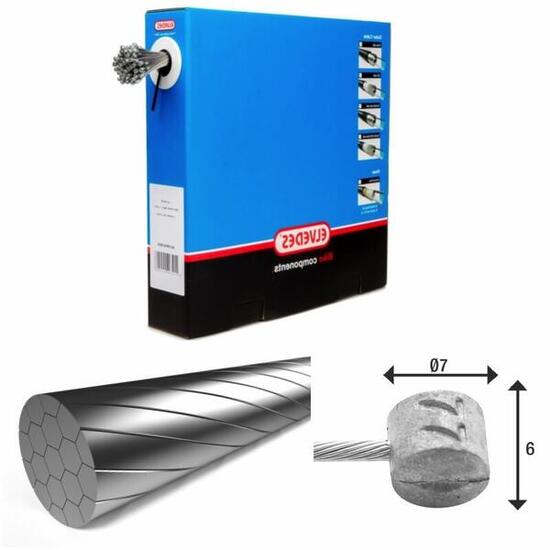 Bremskabel 1x19 Edelstahl Slick Ø1,5mm T-Kopf Ø7x6 Elvedes (x100)