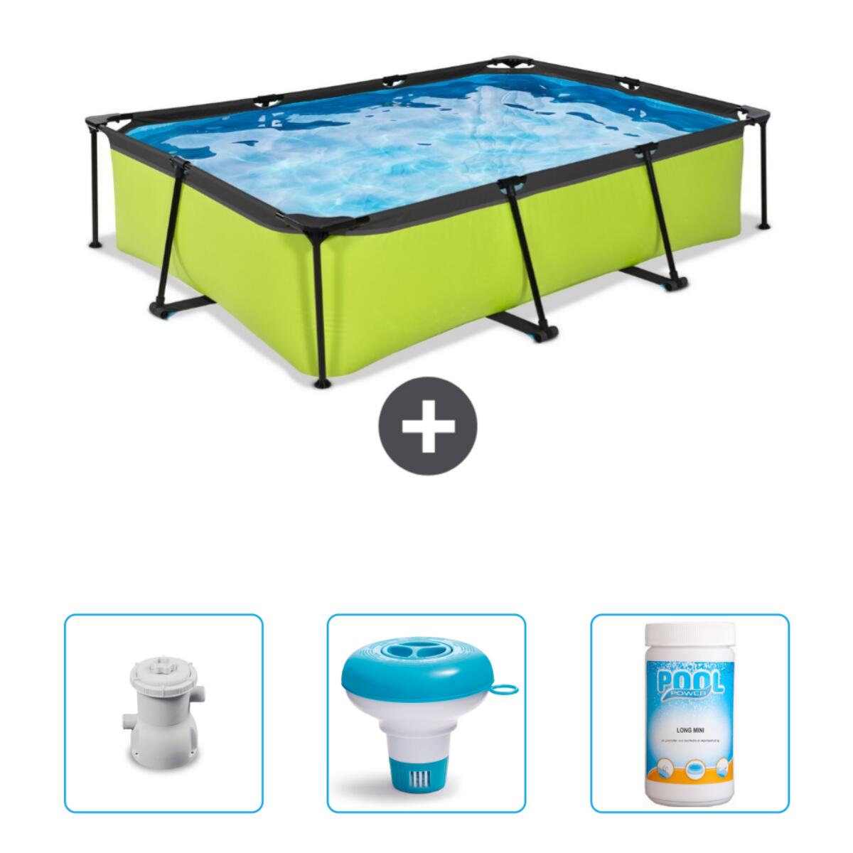 EXIT TOYS Zwembad Rechthoekig - 300x200x65 cm + Accessoires CB77