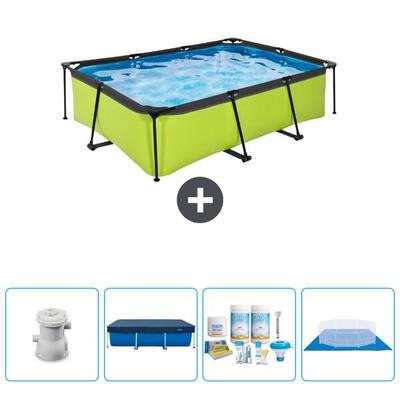 Zwembad rechthoekig - 220x150x65 cm + accessoires cb59