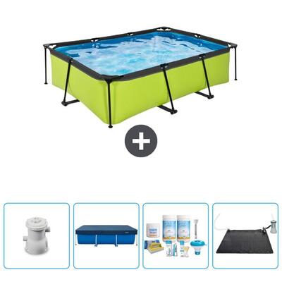 Zwembad rechthoekig - 220x150x65 cm + accessoires cb62