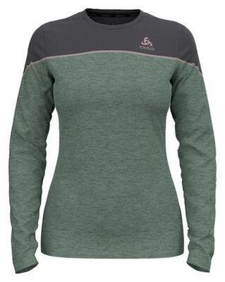 Base layer women's odlo revelstoke performance wool warm green/grey