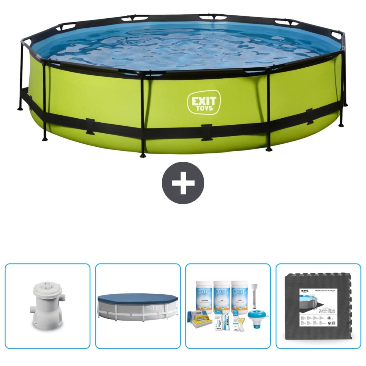 EXIT TOYS Zwembad Rond - 300x76 cm + Accessoires CB17