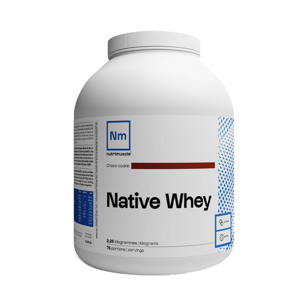 Nutrimuscle - Whey Native | Whey Native (2,25kg) | Choco Cookie - Isolat De Whey - Decathlon