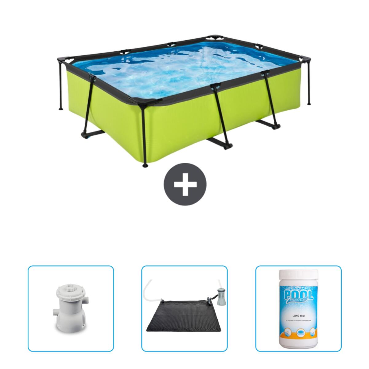 EXIT TOYS Zwembad Rechthoekig - 220x150x65 cm + Accessoires CB80