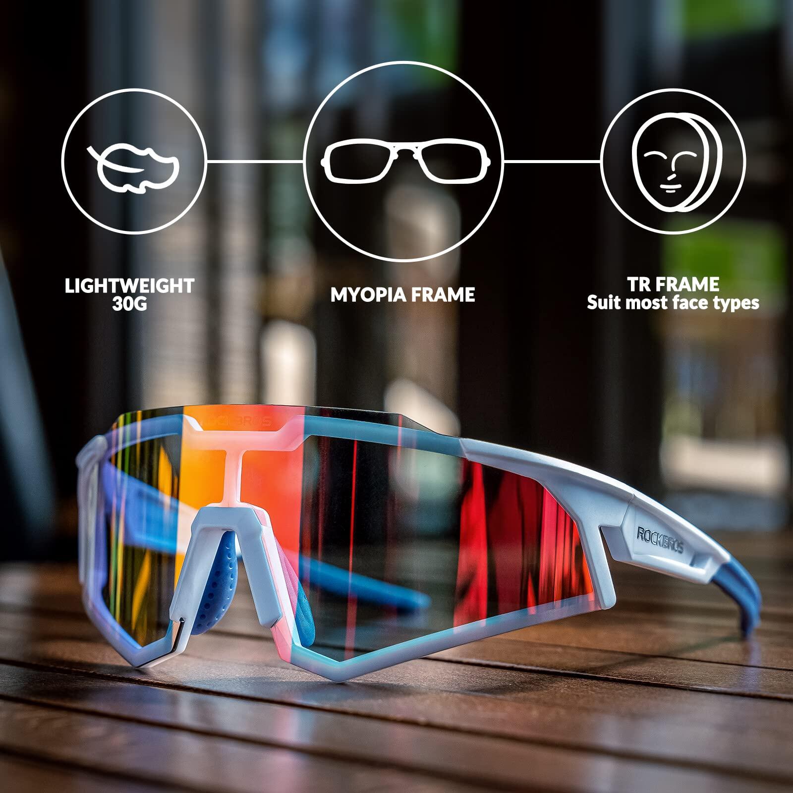 ROCKBROS Lunettes Photochromique de Cyclisme Homme Femme Coupe-Vent HD UV400 5/6