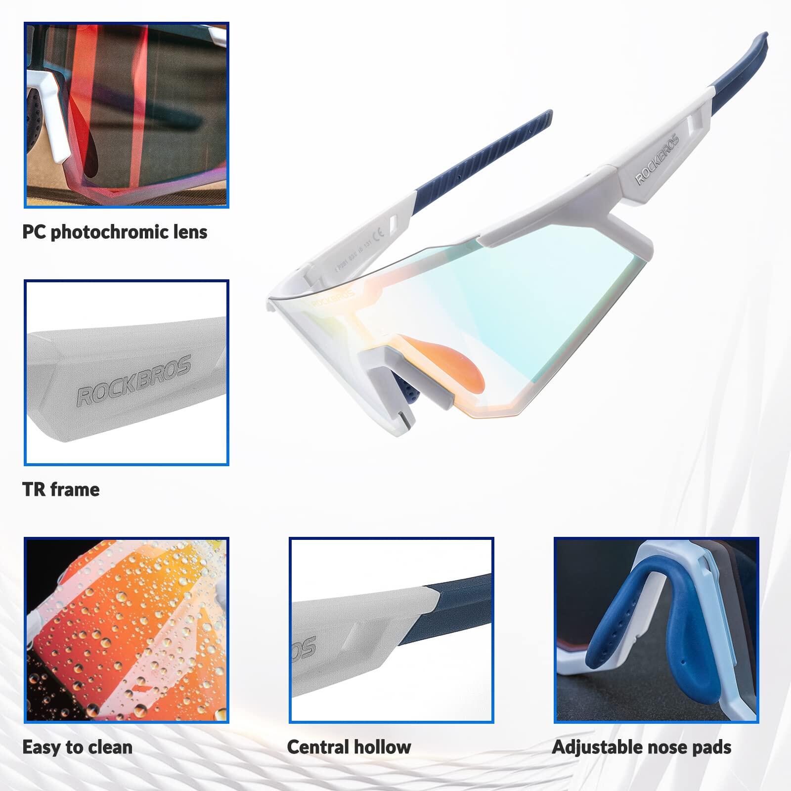 ROCKBROS Lunettes Photochromique de Cyclisme Homme Femme Coupe-Vent HD UV400 4/6